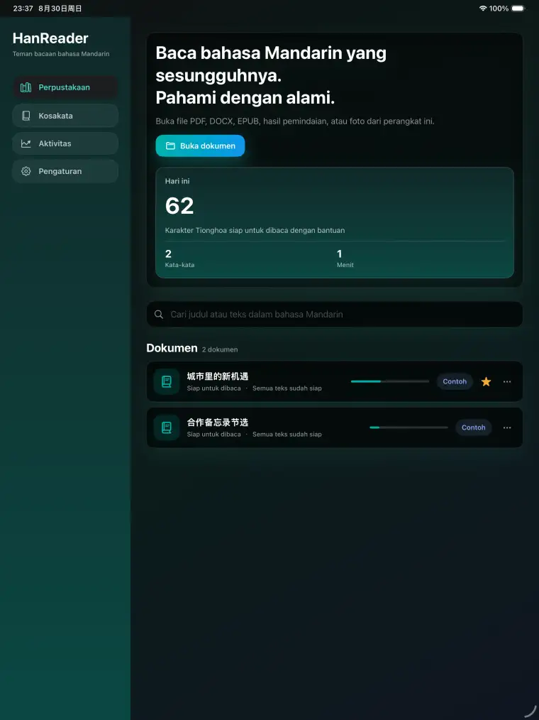 Buka dokumen lokal - HanReader