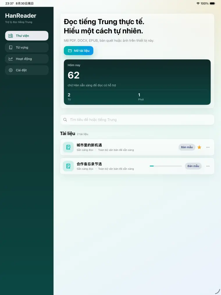 Mở tài liệu trên thiết bị - HanReader